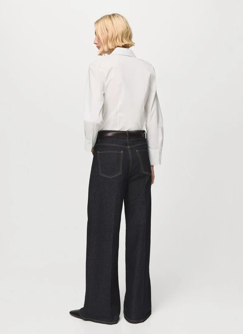 مانجو Slim-fit poplin shirt